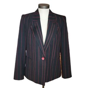 Vintage G.W. Originals Red Pinstripe Black Blazer Size 8